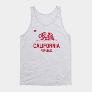 California Republic 'bear flag revolt' - red print Tank Top